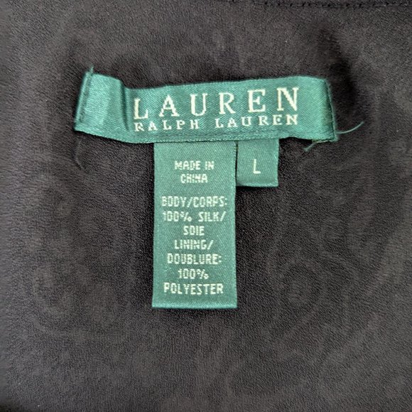 Lauren Ralph Lauren Black and White Ruffle Maxi 100% Silk Skirt, Large - Picture 4 of 4